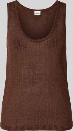 Stefanel Tanktop mit Rundhalsausschnitt in Dunkelbraun, Gr&ouml;&szlig;e XL