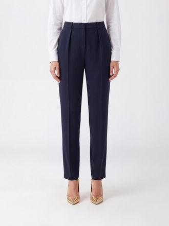Elisabetta Franchi Pantaloni sartoriali straight in cr&ecirc;pe a vita alta