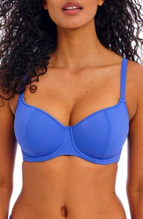 Freya Jewel Cove Underwire Sweetheart Padded Bikini Top in Plain Azure at Nordstrom, Size 34Dd