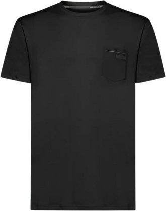 Roberto Ricci Design T-shirt met ronde hals en zak - Heren - T-shirts - Zwart - S - Katoen - Tops