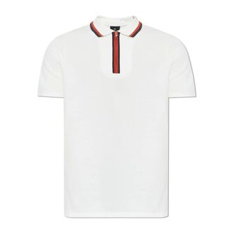 Paul Smith Polo Shirts, male, White, Size: 2XL Quarter Zip Polo Shirt