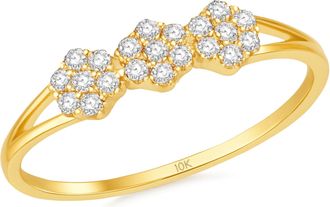MAX + STONE 10k Yellow Gold Flower Cubic Zirconia Ring