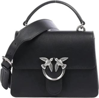 Pinko Love One Top Handle Mini Light - Dames - Handtassen - Zwart - ONE Size - Leer - Tassen