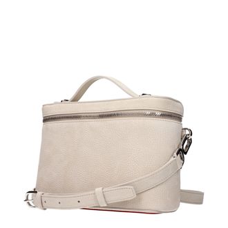 Christian Louboutin Pebbled Leather Top Handle Bag - Beige
