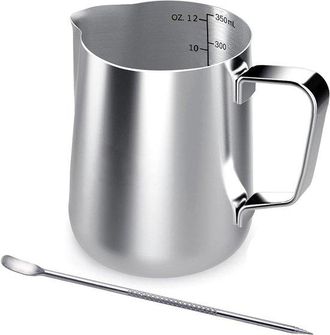 No Brand Jarra De Leche De Acero Inoxidable - 350 Ml Para Una Espuma De Leche Perfecta - Asa