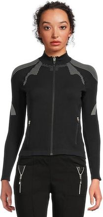 Jamie Sadock Lightweight Full Zip Sweater Jacket Womens Jacket Black : 2XL, Polyester/Spandex