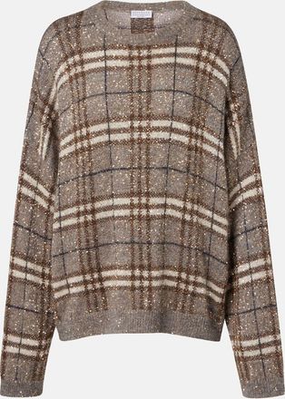 Brunello Cucinelli Checked sequined sweater