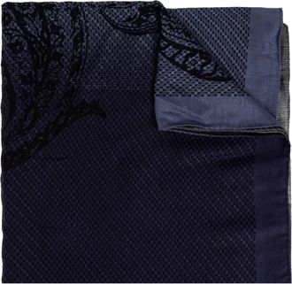 Etro Jacquard Sjaal met Geplaatst Paisley Motief - Heren - Sjaals - Blauw - ONE Size - Accessoires