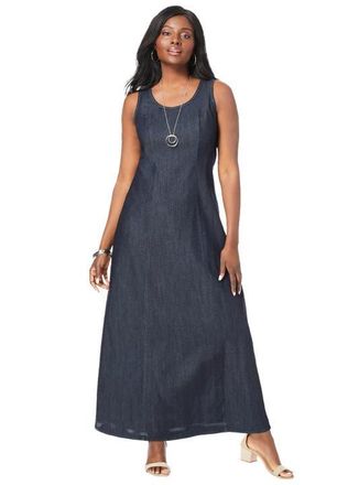 Jessica London Denim Maxi Dress in Indigo at Nordstrom, Size 30