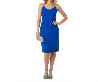 J.crew Scallop Trim Sun Midi Dress In Royal Blue