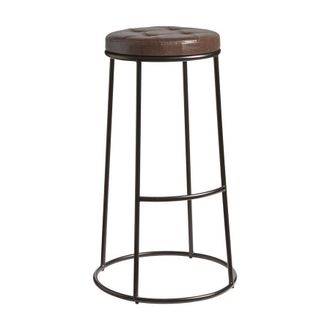 Netfurniture Ducat 75 - Black Metal Frame - Vintage Brown Seat in Dark Brown