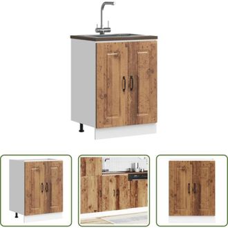 vidaXL vidaXL Armadio da cucina - Mobile base lavello Kalmar Legno Vecchio 60x46x81,5 cm