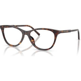 Dolce & Gabbana 53mm Cat Eye optical glasses in Tortoise at Nordstrom
