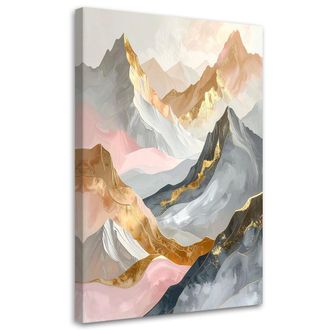 Feeby Impresi&oacute;n De Imagen, Pastel Abstracto Monta&ntilde;as En Tonos Dorados, 70x100