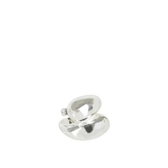 Federica Tosi Accessoires, Dames, Grijs, ONE Size, Hedendaagse Ovale Zilveren Ring