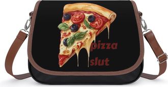 Generic Pizza Slut Small Womens Crossbody Bags Shoulder Handbag with Adjustable Strap for Travel