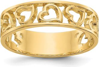 Diamond2Deal 14k Yellow Gold Heart Ring