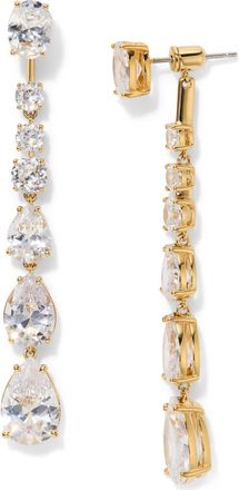 Nadri Sunshowere Crystal Front/Back Earrings in Gold/Clear at Nordstrom