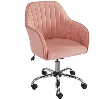 Yaheetech Yaheetech - Sedia da Ufficio Ergonomica Scrivania in Velluto Imbottita Girevole a Rotelle Reclinabile Altezza Regolabile Portata 136 kg Chiaro Grigio