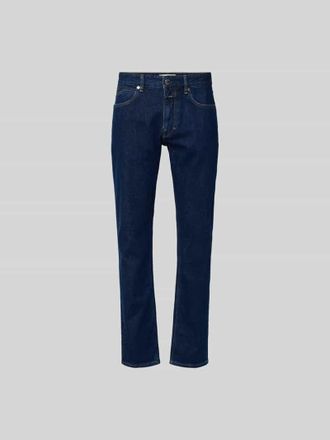 Closed Closed Straight Fit Jeans mit Logo-Patch in Dunkelblau, Gr&ouml;&szlig;e 30/32