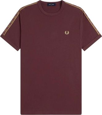 Fred Perry Contrast Tape Ringer T-Shirt - Heren - T-shirts - Rood - M - Katoen - Tops