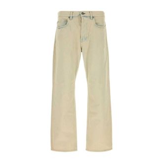 Golden Goose Straight Jeans, male, Beige, Size: W34 Straight Leg Jeans