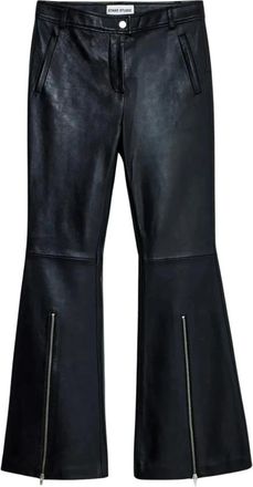 Stand Studio Zwarte Leren Moto Broek - Dames - Leren Broeken - Zwart - XL - Leer - Broeken