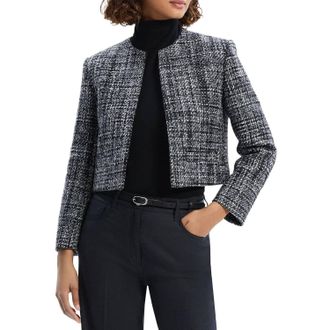 Theory Tweed Clean Pocket Jacket In Melange Grey
