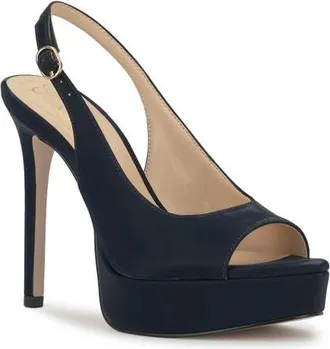 Jessica Simpson Sibilla Slingback Platform Sandal in Blue 17 at Nordstrom, Size 9