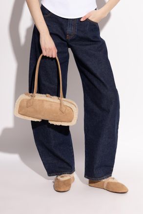 Alaia Shoulder Bag Le Teckel Medium, Womens, Beige