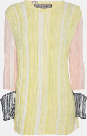 Sportmax Tri-Color Stretch Knit Long Sleeve Tops
