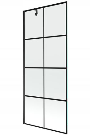 Desconocido Desconocido - Mampara De Ba&ntilde;era 1 Hoja Transparente, 80x150 Cm, Perfil Negro