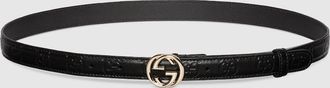 Gucci Belt With Interlocking G Buckle, Black, Leather