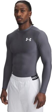 Under Armour Mens Heatgear OG Compression Long Sleeve - Castlerock/White Size 3XL