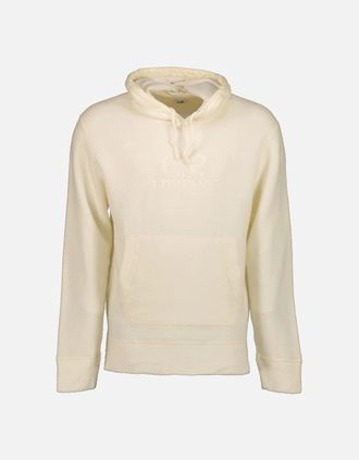 C.P. Company Mens Wool Polar Fleece Logo Hoodie - White - Size: 38
