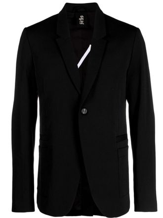 Thom Krom long-sleeved single-breasted blazer - men - Polyester/Merino/Spandex/Elastane/Cotton/Spandex/Elastane - M - Black