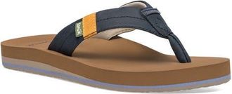 Sanuk Sawyer Flip Flop in Navy Retro at Nordstrom, Size 11