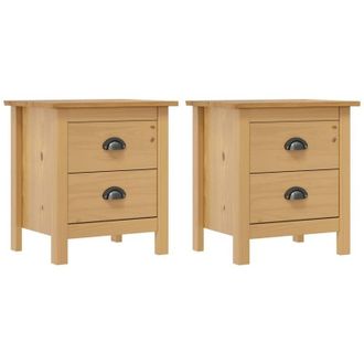 vidaXL Vidaxl - Mesitas De Noche Hill 2 Uds Madera Maciza De Pino 46x35x49,5 Cm
