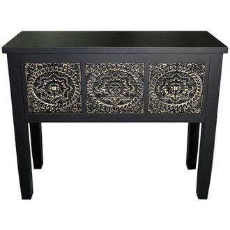 Wanderlust Deco Recibidor De Madera De 3 Cajones Y 4 Puertas 95x26x80