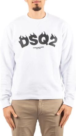 Dsquared2 Cool Fit Sweatshirt - Heren - Sweatshirts - Wit - 2XL - Katoen - Hoodies & sweatvesten
