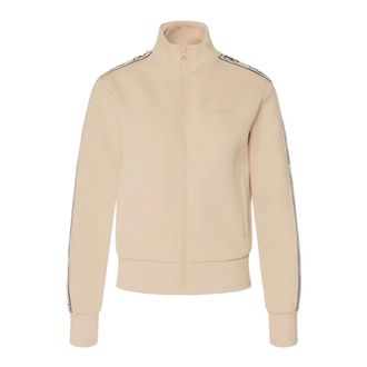 Guess Zip-throughs, female, Beige, Size: M Beige Stylish Cozy Sweatshirt for Women