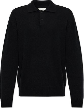 Lisa Yang Cashmere Polo Rufus - Heren - Cashmere truien - Zwart - 2XL - Kasjmier - Truien & Vesten
