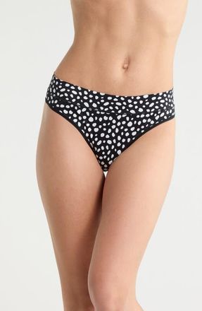 Savage x Fenty Soft N Savage Cheeky Panties in Black Caviar Wild Dots Print at Nordstrom, Size X-Large