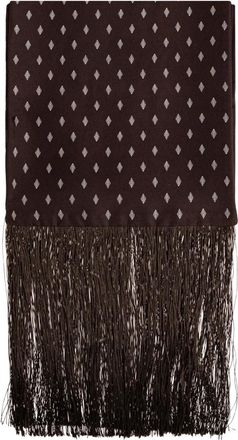 Ferragamo Zijden Sjaal met Franjes - Heren - Zijden sjaals - Bruin - ONE Size - Accessoires
