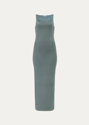 Alaia Sleeveless Silk Bodycon Midi Dress