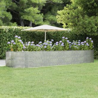 vidaXL Jardinera Arriate Acero Galvanizado Plata 447x140x68 Cm Vidaxl