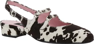 Carel Womens Multicolor Slingback Ballet Shoes With Buckle Calf Ballerina