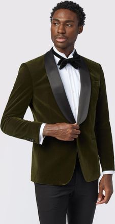 Antique Rogue Mens Olive Green Velvet Slim Fit Jacket - Size 46 (Chest)