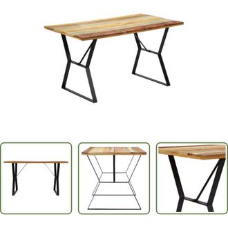 vidaXL vidaXL Tavolo in legno di recupero - Tavolo da Pranzo 140x80x76 cm in Legno Massello di Recupero