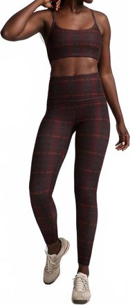 Beyond Yoga Womens Softmark Slim Racerback Bra In Dark Cherry Preppy Plaid